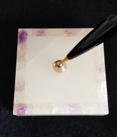 Vintage British Blue John & Onyx Pen Stand and Paperweight, circa 1970–1980
