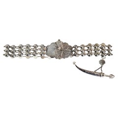 Antique Russian Solid Silver Niello Belt, St. Petersburg, ca. 1900