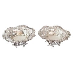 Pair of Josiah Williams & Co. Victorian Sterling Silver Bon Bon Dishes, 1893