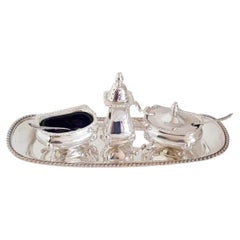 Roberts & Belk Georgian-Style Sterling Silver Four-Piece Cruet Set, 1976