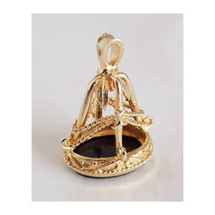 Slade & Kempton Gold Black Onyx Novelty Seal Charm, London 1967