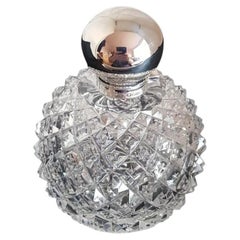 James Dixon & Sons – Parfümflakon aus Sterlingsilber und geschliffenem Kristall, Sheffield 1923