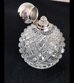 James Dixon & Sons – Parfümflakon aus Sterlingsilber und geschliffenem Kristall, Sheffield 1923