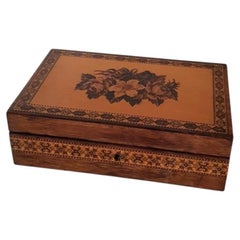 Antique Victorian Tunbridge Ware Satinwood Jewellery Box, circa 1850–1860