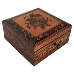 Antique Victorian Tunbridge Ware Satinwood Jewellery Box, circa 1850–1860