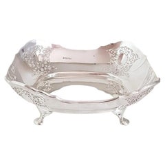 Antique Atkin Brothers Sterling Silver Fruit Bowl or Cake Dish, Sheffield 1923