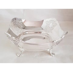 Antique Atkin Brothers Sterling Silver Fruit Bowl or Cake Dish, Sheffield 1923