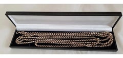Antique Victorian 9ct Yellow Gold Facet-Cut Guard Muff Chain, circa 1890
