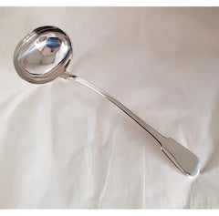 Thomas Wilkes Barker George IV Sterling Silver Fiddle Pattern Soup Ladle, 1820