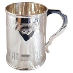 Antiker viktorianischer Bierkrug aus Sterlingsilber von H. J. Lias & Son, London 1877