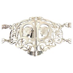 Antique William Comyns Art Nouveau Sterling Silver Figural Belt, London 1908