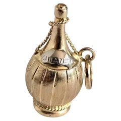 Vintage 18ct Two-Tone Gold Chianti Wine Bottle Charm Pendant