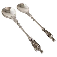 Pair of Harry Freeman George V Sterling Silver Apostle Spoons, London 1915