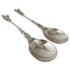 Pair of Harry Freeman George V Sterling Silver Apostle Spoons, London 1915