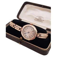 Rare Rolex 9ct Gold Art Deco Wristwatch & Bracelet, London 1920
