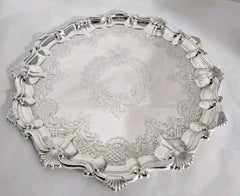 Antique Edwardian Sheffield Sterling Silver Salver, 1904