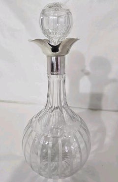 Antique Walker & Hall Art Deco Glass Spirit Decanter, Sheffield 1924