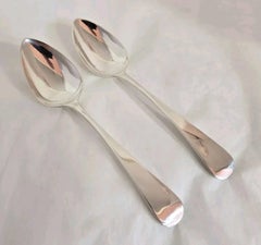 Antique George III Sterling Silver Dessert Spoons, London 1819