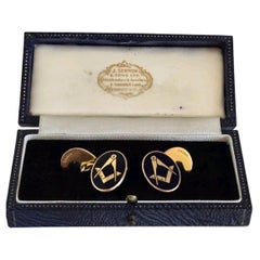 Vintage 9ct Gold Masonic Cufflinks, Birmingham 1979