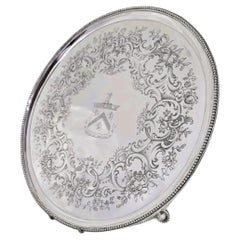 Antique Late 18th Century George III Sterling Silver Waiter, 1785