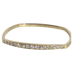 18ct Yellow Gold Diamond Bangle, London 1989