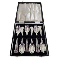 Antique Victorian English Sterling Silver Teaspoons, London 1896