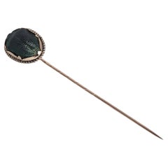 Antique Egyptian Revival Victorian 9ct Gold Scarab Beetle Pin