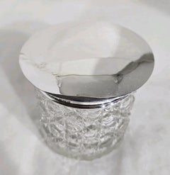Antique Sterling Silver & Cut Glass Dressing Table Jar, 1918