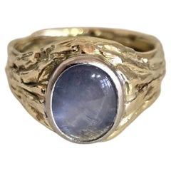 18ct Yellow Gold Moonstone Solitaire Ring, Sheffield 1999