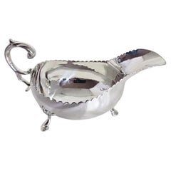 Mid Century Britannia Standard Silver Gravy Boat, Dublin 1968