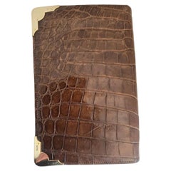Antique Crocodile Skin & 9ct Gold Gentleman’s Wallet Early 20th Century