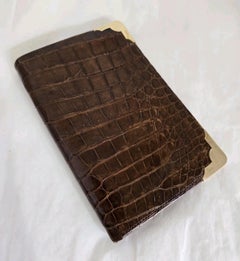 Antique Crocodile Skin & 9ct Gold Gentleman’s Wallet Early 20th Century