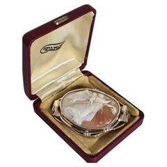 Antique Victorian Yellow Gold Oval Shell Cameo Brooch, Circa 1880