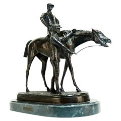 John Willis Good “Jockey & Groom” Bronze Equestrian Sculpture, circa 1870