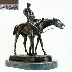 John Willis Good “Jockey & Groom” Bronze Equestrian Sculpture, circa 1870