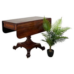 Exceptional Regency Mahogany Pembroke Table with Carved Pedestal Base, c.1800