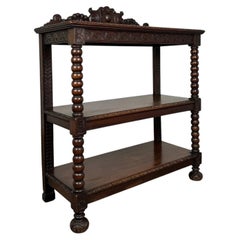 Victorian Antique Carved Oak Buffet Sideboard, circa 1870