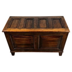 Early 20th Century Oak Blanket Box with Panelled Front
