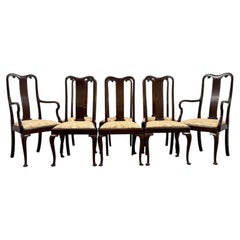 Set of Eight Queen Anne Style Walnut Dining Chairs by Morgan & Co