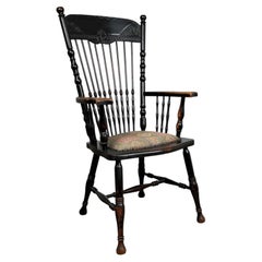 Antique 19th Century Ebonised Oak Windsor Armchair