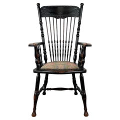 Antique 19th Century Ebonised Oak Windsor Armchair