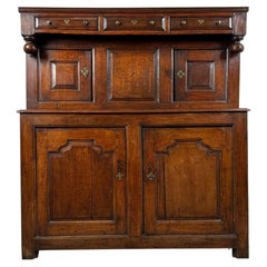Antique Mid 18th Century Welsh Oak Deuddarn Food Cupboard