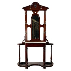 19th Century English Mahogany Marble Top Hall Stand
