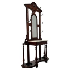 19th Century English Mahogany Marble Top Hall Stand