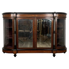 Fine Quality Victorian Burr Walnut Credenza, 19th Century