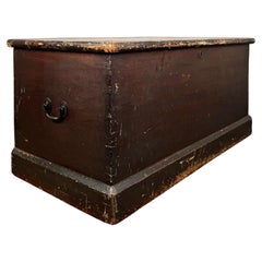 19th Century Antique Country House Painted Pine Blanket Box