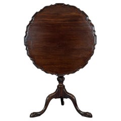 18th Century Antique Georgian Mahogany Piecrust Tripod Table
