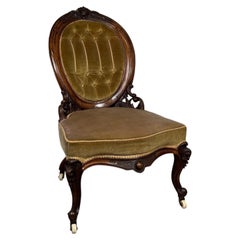 19th Century Antique Victorian Walnut Armchair