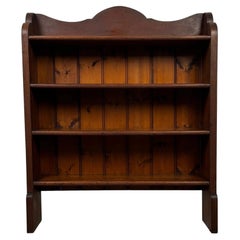 Antique English Oak Open Bookcase, Early 20th Century