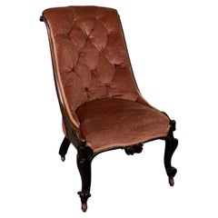Fine Antique Victorian Mahogany Nursing Chair 19th Century